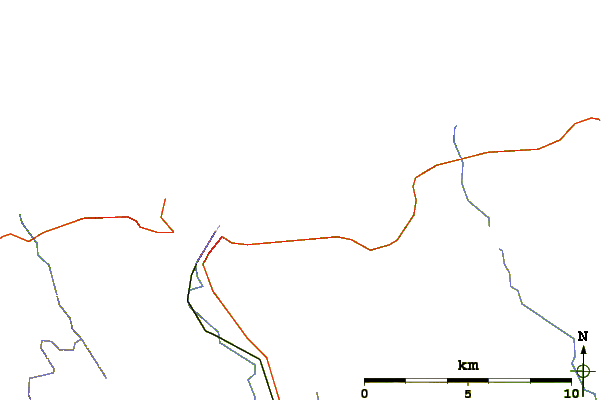 Carreteras y ríos cerca de Murkle Point