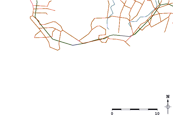 Carreteras y ríos cerca de Nicks Point