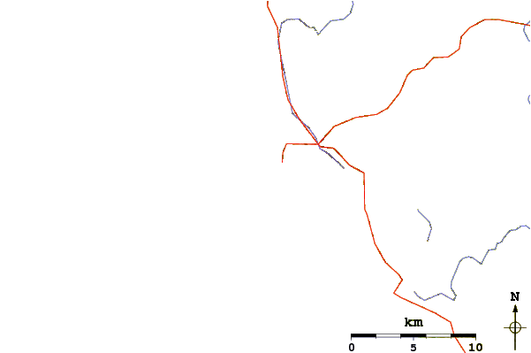 Carreteras y ríos cerca de No Pass