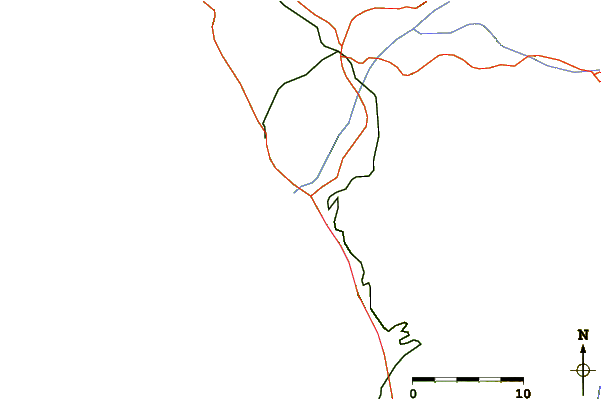 Carreteras y ríos cerca de Pasamayo
