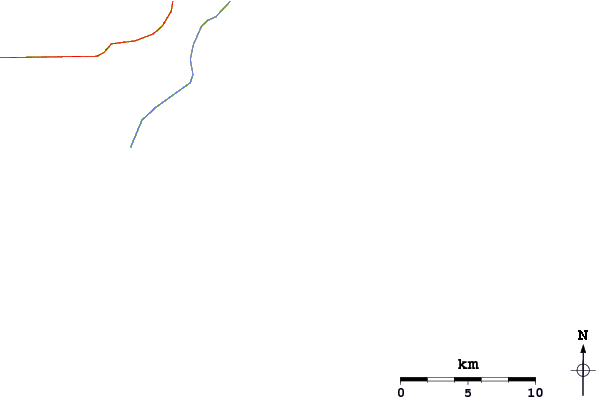 Carreteras y ríos cerca de Pico de las Cocheras