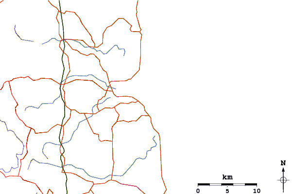 Carreteras y ríos cerca de Pin Cushion