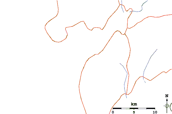 Carreteras y ríos cerca de Playa Aguieira