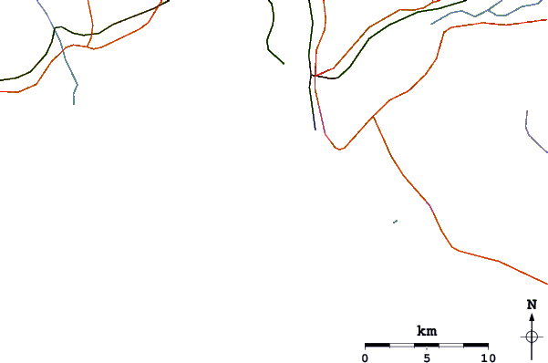 Carreteras y ríos cerca de Punta Umbria (Playa Camarón)