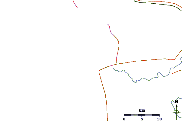 Carreteras y ríos cerca de Playa Novillero