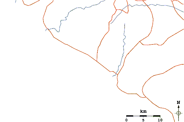 Carreteras y ríos cerca de Playa Sardinas