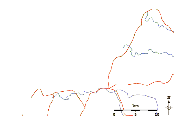 Carreteras y ríos cerca de Playa de Soesto