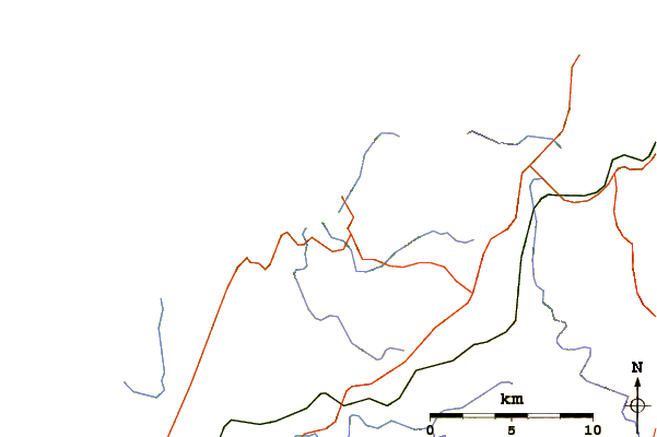 Carreteras y ríos cerca de Playa de Baleo