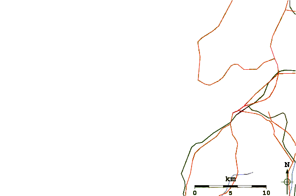 Carreteras y ríos cerca de Playa de Melide
