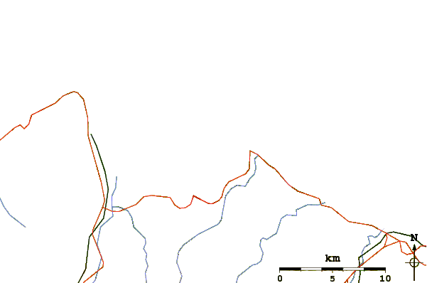 Carreteras y ríos cerca de Playa de Ogeia