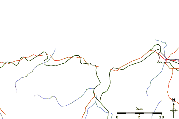 Carreteras y ríos cerca de Playa de la Atalaya y Cazanera