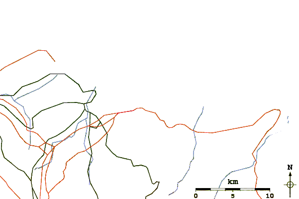 Carreteras y ríos cerca de Playa de la Cagonera