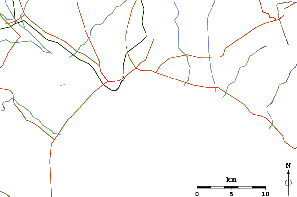 Carreteras y ríos cerca de Poetto (Cagliari)