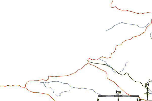 Carreteras y ríos cerca de Pointe de Leyde
