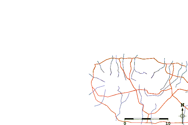 Carreteras y ríos cerca de Terceira - Ponta do Queimado