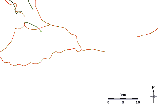 Carreteras y ríos cerca de Port Francois Harbour