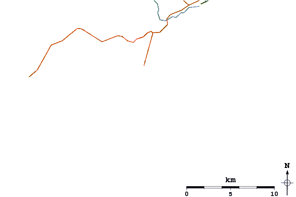 Carreteras y ríos cerca de Porth Ceriad