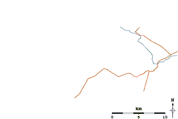 Carreteras y ríos cerca de Porth Colmon