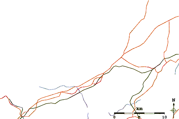 Carreteras y ríos cerca de Porthtowan