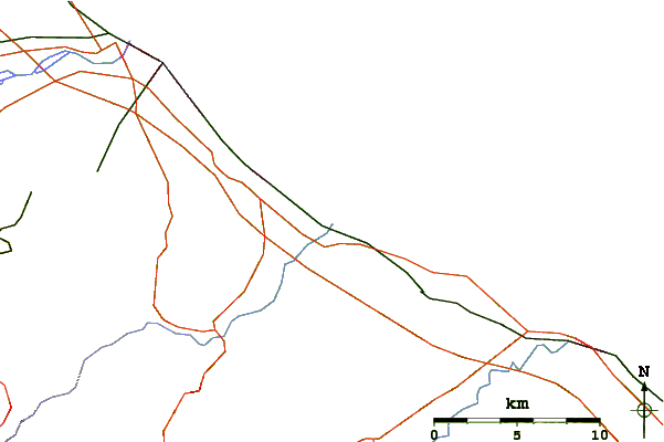 Carreteras y ríos cerca de Porto Verde (Oasi-Palazzoni)