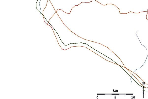 Carreteras y ríos cerca de Porto-di Santa Marinella (Porticciolo)