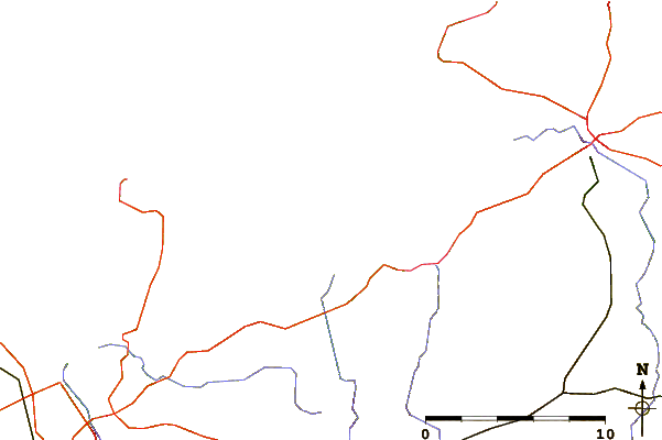 Carreteras y ríos cerca de Poul Rodou