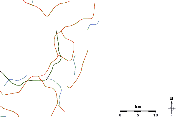 Carreteras y ríos cerca de Praia Grande