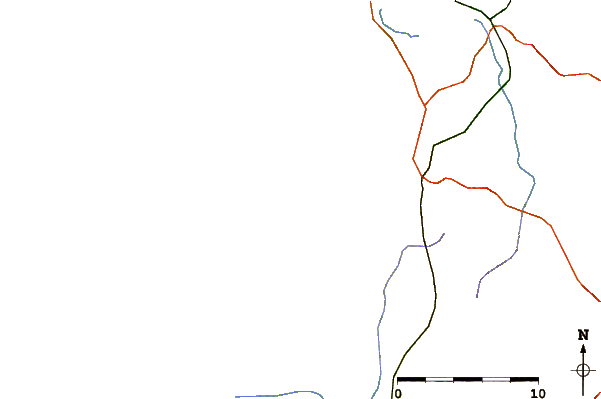 Carreteras y ríos cerca de Praia do Osso da Baleia