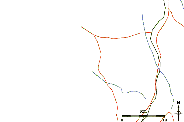 Carreteras y ríos cerca de Praia da Areia Branca