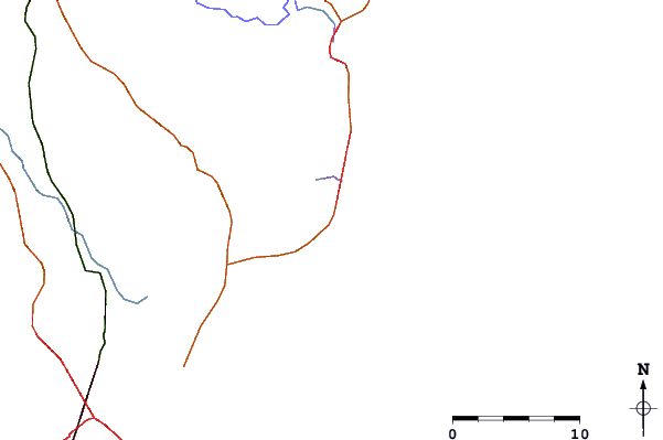 Carreteras y ríos cerca de Praia da Baleia