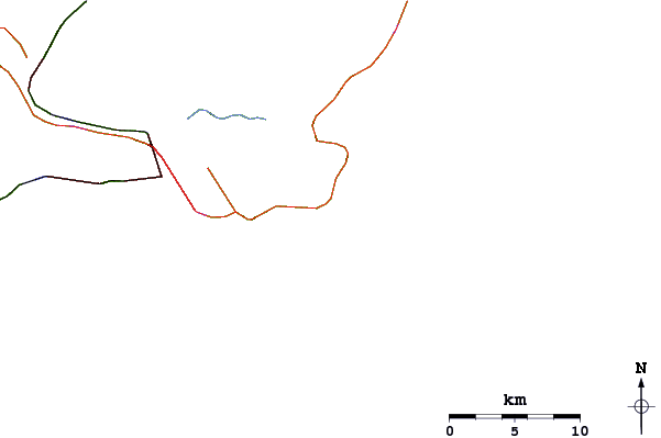 Carreteras y ríos cerca de Praia da Enseada