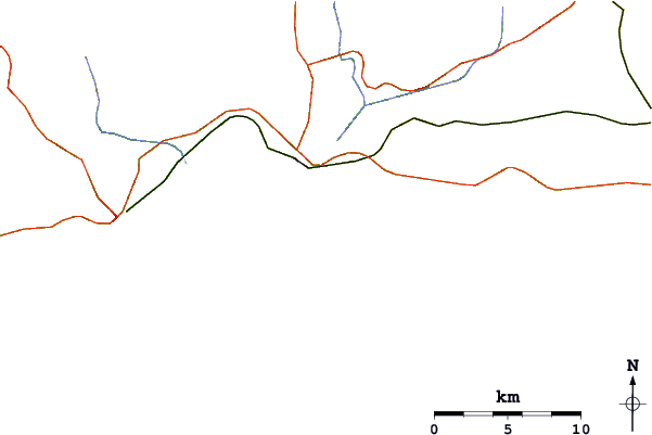 Carreteras y ríos cerca de Praia da Rocha