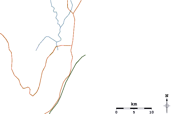 Carreteras y ríos cerca de Praia da Vila