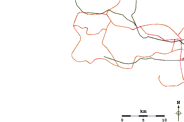 Carreteras y ríos cerca de Praia do Tamariz