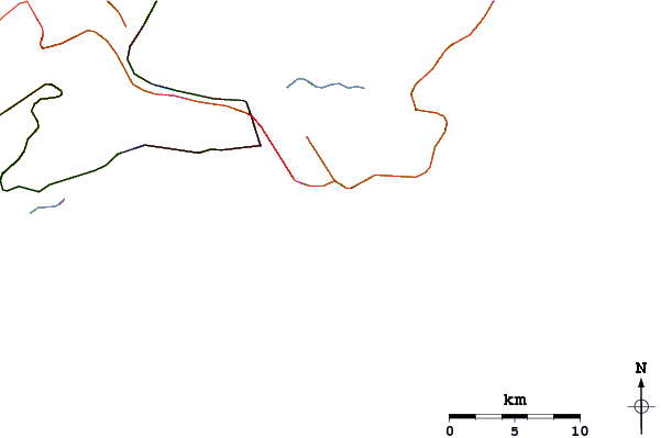 Carreteras y ríos cerca de Praia do Tombo