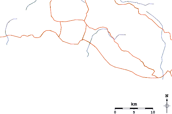 Carreteras y ríos cerca de Preveli