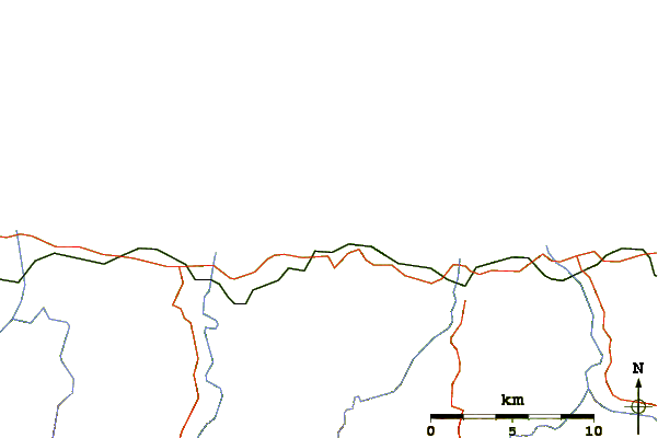 Carreteras y ríos cerca de Puerto de Vega