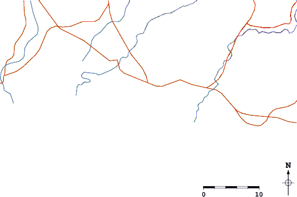 Carreteras y ríos cerca de Punta Encomienda