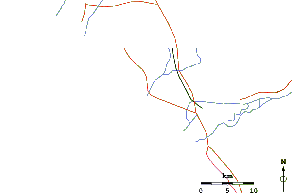 Carreteras y ríos cerca de Punta Huanchaco