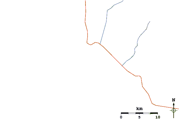 Carreteras y ríos cerca de Punta Maria