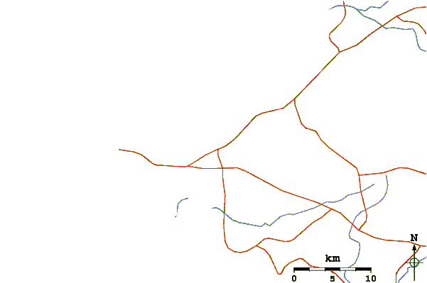 Carreteras y ríos cerca de Punta Murcielago