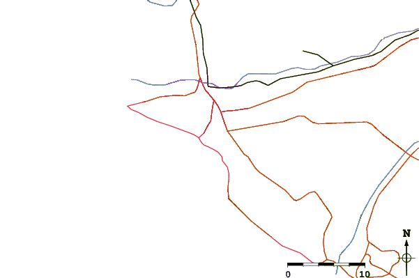 Carreteras y ríos cerca de Punta Roquitas