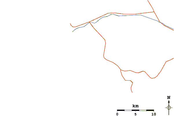 Carreteras y ríos cerca de Lighthouse (Punta San Jose)