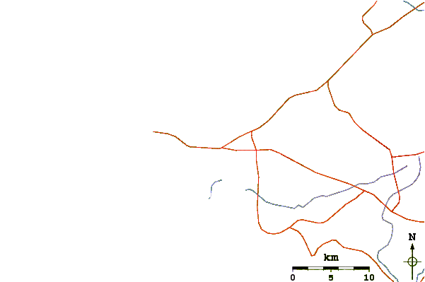 Carreteras y ríos cerca de Punta San Lorenzo