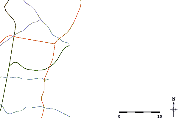 Carreteras y ríos cerca de Punta de la Raja