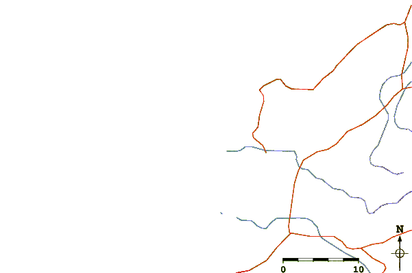 Carreteras y ríos cerca de Punta Canoas