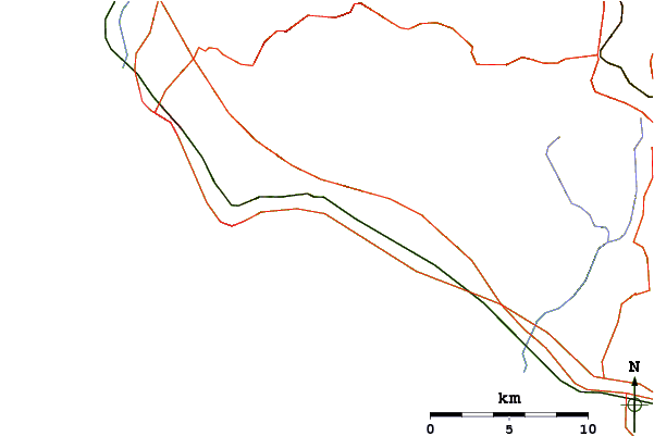 Carreteras y ríos cerca de Pure Vida ( Toscanella)