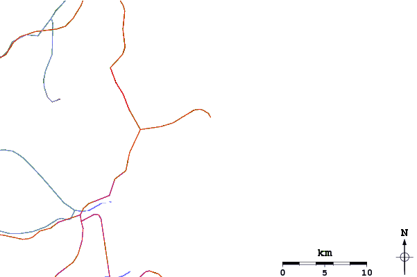 Carreteras y ríos cerca de Quatro Ilhas