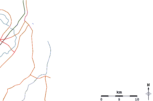 Carreteras y ríos cerca de Raneika Beach