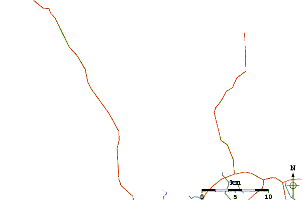 Carreteras y ríos cerca de Ranganunu Harbour